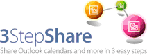 3StepShare allows the sharing of Outlook calendars and more without a server!