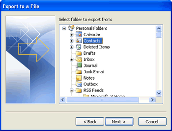 Export Outlook contacts (3)...