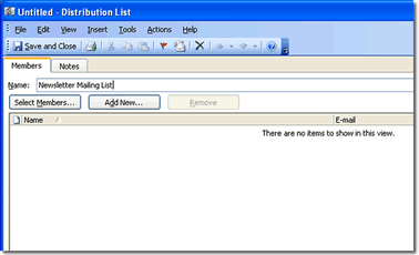 New Outlook Distribution List
