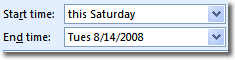 Outlook calendar appointment Start Time