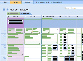 Outlook group calendar overlay view