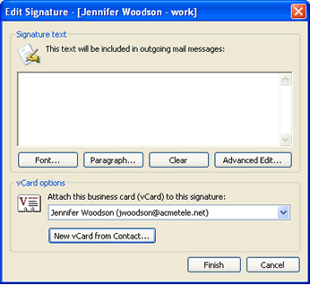 Edit Outlook vCard Signature