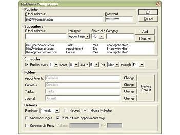 PIMShare Configuration for sharing Outlook