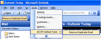 Remove duplicate Outlook email with ACCMSoft